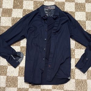 Ted Baker Men's Navy Button-Up Shirt